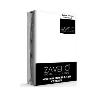 Zavelo Molton Hoeslaken - 90x210 Cm - 100% Katoen - 30cm Hoekhoogte - Wasbaar Tot 60 Graden - Rondom Elastisch - Matrasbeschermer