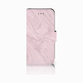 B2Ctelecom Book Case Voor IPhone 7 | 8 | Se (2020) | Se (2022) Bookcase Marble Pink - Origineel Cadeau Vriendin