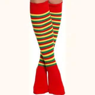 Partychimp Kniekousen Dames Carnaval Carnavalskleding Dames Carnaval Accessoires Verkleedkleren Volwassenen - Rood/Geel/Groen-