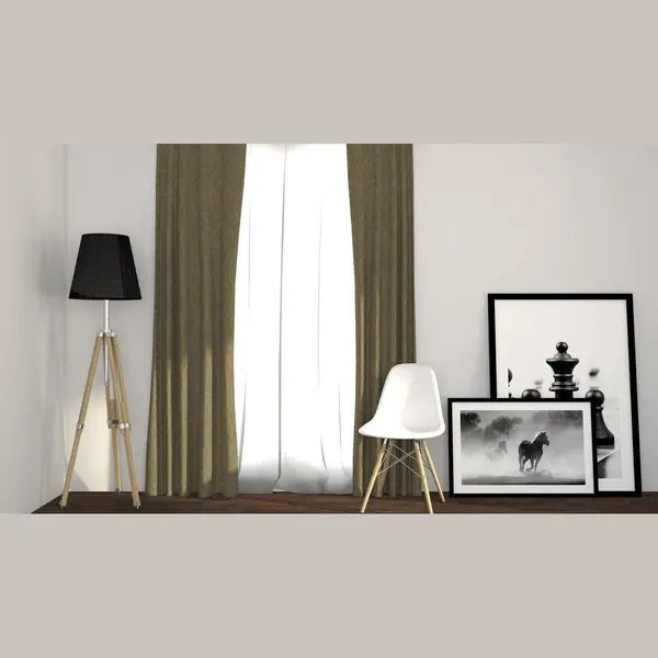 Larson - Luxe Geweven Blackout Gordijn - Haken - Beige - 150 X 250 Cm - Verduisterend & Kant En Klaar thumbnail