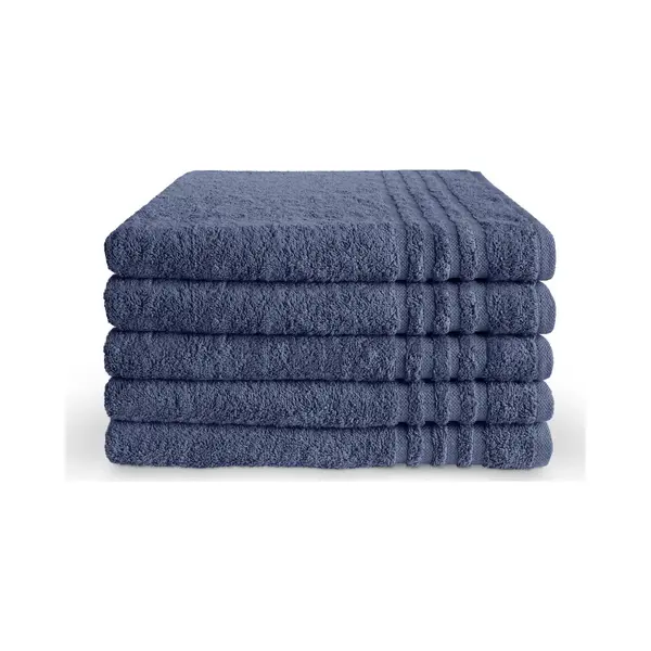 Byrklund Handdoeken 70x140 - Set Van 5 - Hotelkwaliteit - Blauw thumbnail