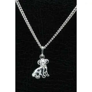 Mooye ® - Collectie Zilveren Hondje Zit Ketting Hanger