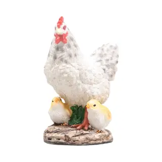 Farmwood Animals Farmwood Kip Met Kuikens Tuin Beeldje - Voor Binnen/buiten - 15 X 10 X 20 Cm - Dieren Tuinbeelden - Wit - Kippen