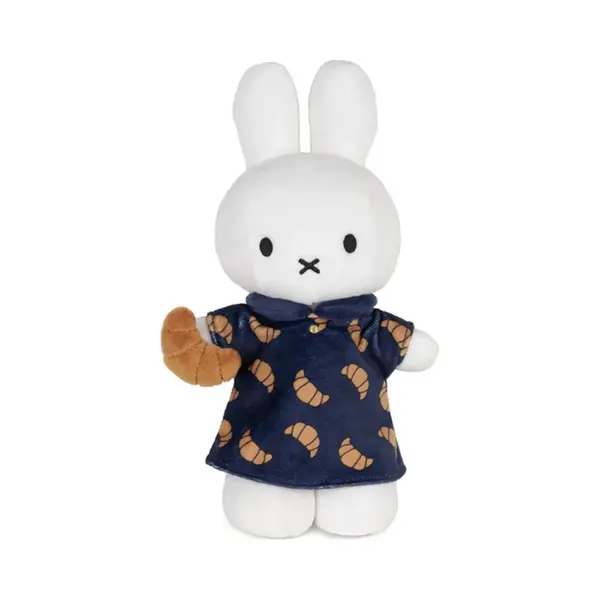 Bon Ton Toys - Miffy Knuffel Staand 24 Cm – Croissantjurk Donkerblauw – Duurzaam & Handgemaakt thumbnail