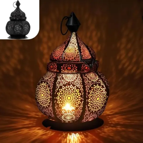 Gadgy Oosterse Lantaarn - Marokkaanse Lantaarn Windlicht - Decoratie Voor Binnen - Tafellamp - Waxinelichthouders Woonkamer - Theelichthouder Cadeau - thumbnail