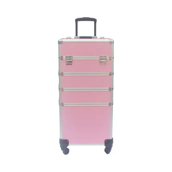 Vdd Schminkkoffer Trolley - Kosmetik Make-up Nagelnecessaire - 4 In 1 - Pink thumbnail