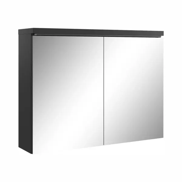 Badplaats - Spiegelschrank Paso 80cm Schwarz - Schrank Spiegelschrank Spiege thumbnail