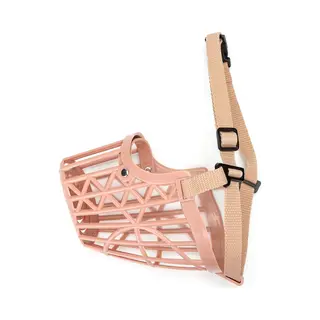 Nobleza Muilkorf Voor Honden - Maat L - Riem Verstelbaar 30 / 35cm - Hondenmuilkorf - Muilkorf Hond - Muzzle - Kunststof - Beige