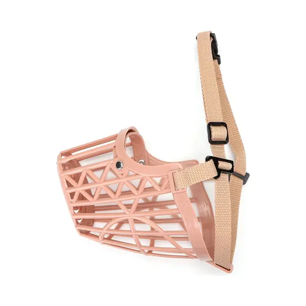 Nobleza Muilkorf Voor Honden - Maat L - Riem Verstelbaar 30 / 35cm - Hondenmuilkorf - Muilkorf Hond - Muzzle - Kunststof - Beige thumbnail