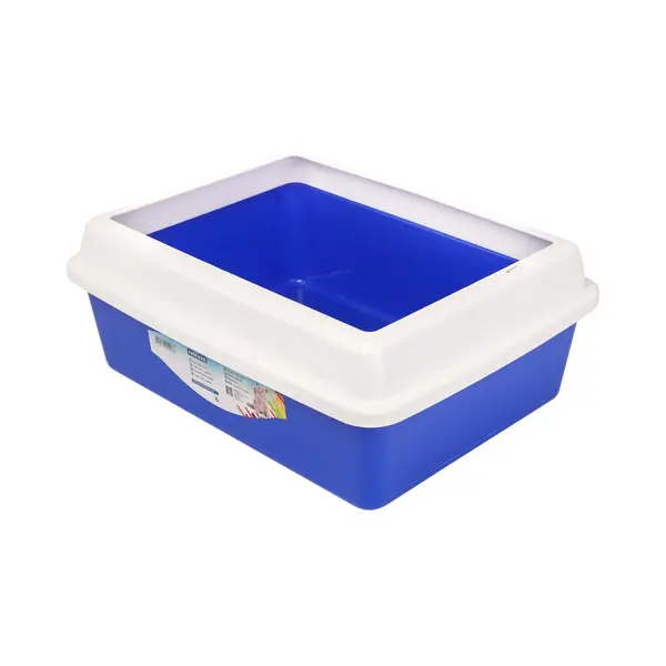 Nobleza Open Kattenbak Met Hoge Afneembare Spatrand - Blauw thumbnail