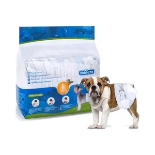 Nobleza - Dog Nappies Disposable Female, Dogs Diapers Super Absorbent With Leak Proof Fit, Pack Of 12, Waist 30 -50cm , Size L, 6-11KG