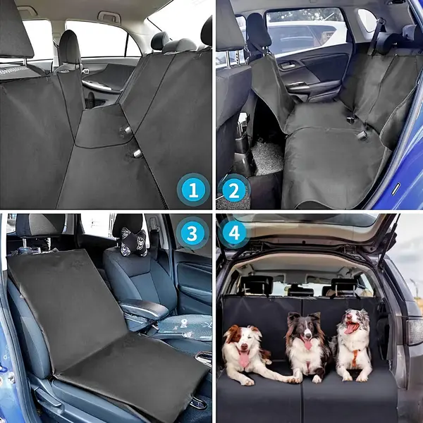 Nobleza Hund Autositzbezug Wasserdicht, 147 X 145 Cm Auto-Hundedecke Mit Reißverschluss-Trennfunktion, Schutzabdeckung Für Gesamten Rücksitz & thumbnail