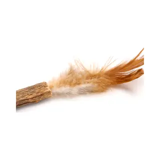 Nobleza Kattenspeelgoed - Natuurlijk Kattenspeeltje - Houten Kattenspeeltje - Kattentakjes Met Veren - Matatabi - Kattenspeeltje Biologisch