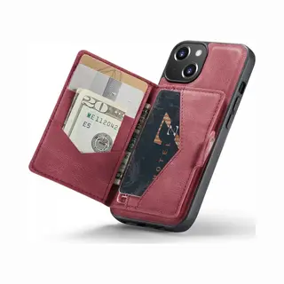 CaseMe Jh-01 Hoesje Geschikt Voor Apple IPhone 14 | Back Cover Met Magnetische Kaarthouder | Beschermhoes Pasjeshouder Achterkant | 4 Pasjes En