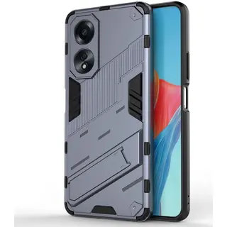 Oppo A58 Hoesje Shockproof Kickstand Back Cover Donker Blauw