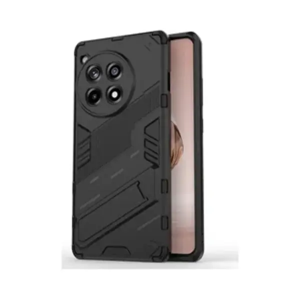 OnePlus 12R Hoesje Shockproof Kickstand Back Cover Zwart thumbnail