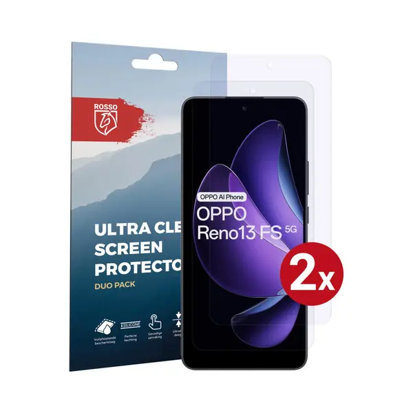 Rosso Screen Protector Geschikt Voor Oppo Reno 13 | Ultra Clear Duo Pack | Tpu Folie | Case Friendly Beschermfolie | 2 Stuks thumbnail