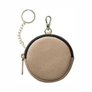 Avy Minimalistisch Beige Leren Telefoontasje | Met Rits, Haakje En Sleutelring | Luxe Accessoire | Echt Leer | Compact & Stijlvol | Leather Beige