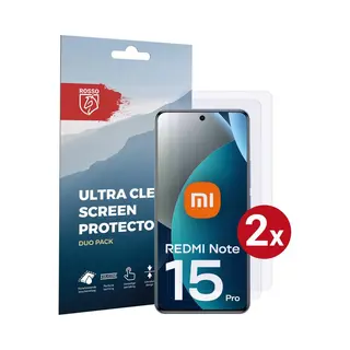 Rosso Screen Protector Geschikt Voor Xiaomi Redmi Note 15 Pro 5G | Ultra Clear Duo Pack | Tpu Folie | Case Friendly Beschermfolie | 2 Stuks