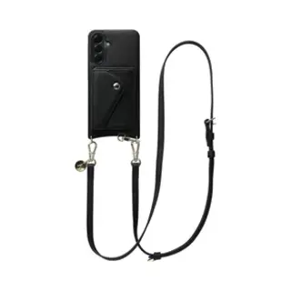 Avy Leren Hoesje Geschikt Voor Samsung Galaxy A56 | Met Koord En Magnetische Kaarthouder | Compatibel Met MagSafe | Leather Case Met 130CM Koord &