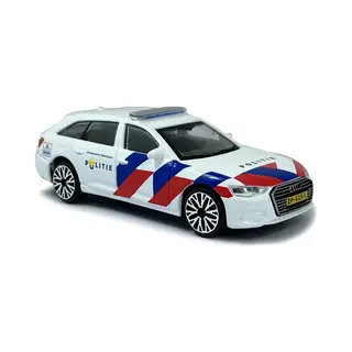 Bburago Audi A6 Politie 2019 Wit/blauw/rood Schaalmodel - 12 Cm - Schaal 1, 43