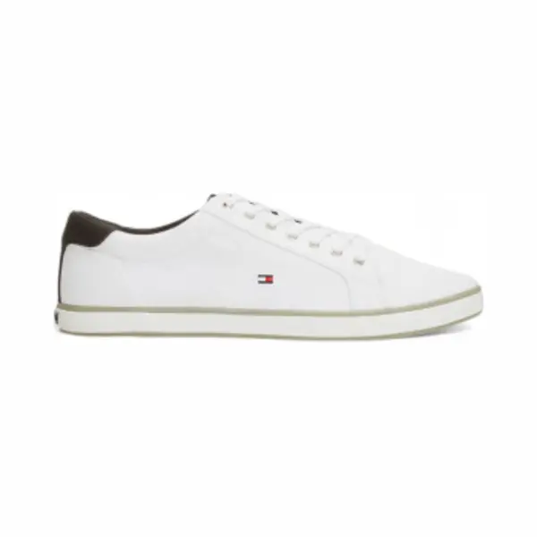 Tommy Hilfiger For Man. FM0FM00596 White Canvas Lace-up Trainers (45), Fabric, Flat, 1 To 3 Cm, Laces, Casual thumbnail