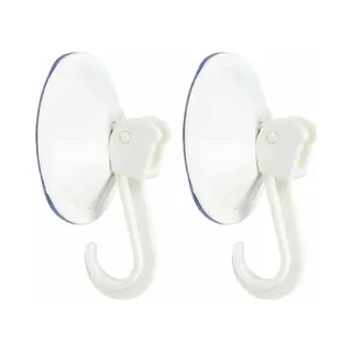 Benson Zuignap Met Haak - Kunststof - Wit - Ø 55 Mm - Set Van 2