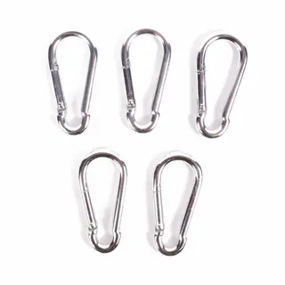Benson Set Karabijnhaken - Ø 8 X 80 Mm - Zilver - 5 Stuks