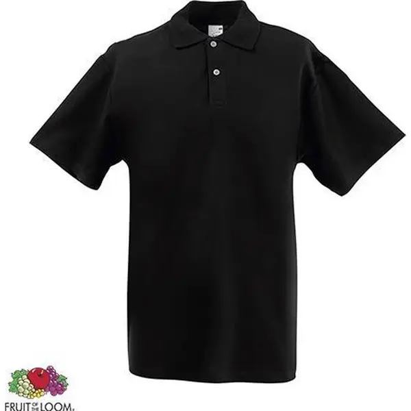 Fruit Of The Loom Poloshirt - Heren - Black - 2XL thumbnail