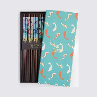 Tokyo Design Studio – Chopstick Set - Lichtblauw – Eetstokjes – 5 Paar - 22, 5 Cm