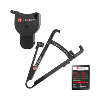 Bozeera [Body Fat Caliper And Body Measuring Tape] / Skinfold Caliper And Body Tape Measure - Includes Free Software, Video Interpretation, And English Manual