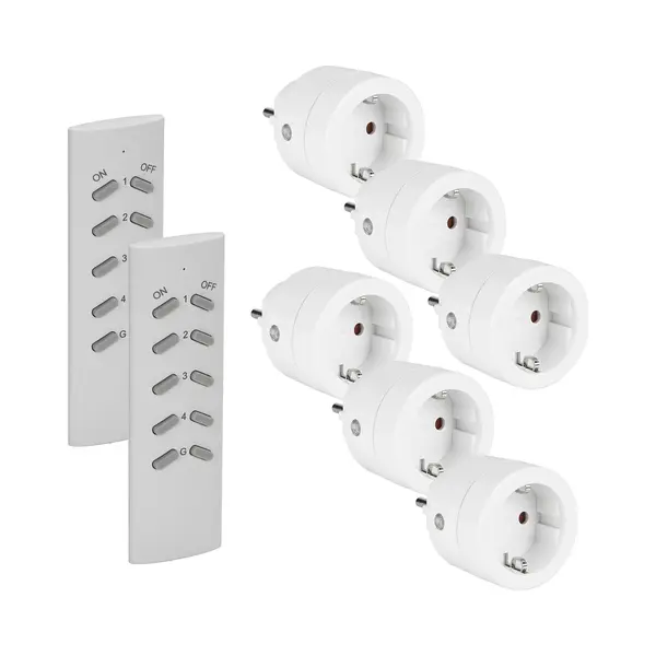 SEC24 HAF760S2 Schakelaar Set Met 2 Afstandsbedieningen En 6 Pluggen Wit - Voor Binnen - 3680W - Energie Besparing - Met Randaarde Alleen Geschikt thumbnail