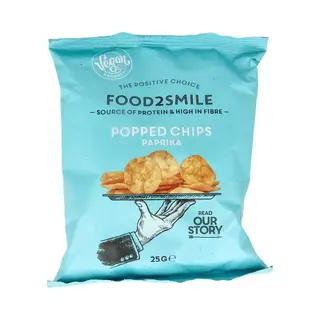 Opped Chips Paprika 21x25 - Food2Smile - Voordeelverpakking Chips - Glutenvrije Producten - Vegan Paprika Chips - Proteine Chips