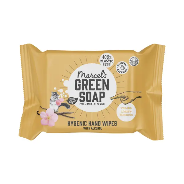 Marcel's Green Soap 15 Stuks Hygiënische Vochtige Doekjes Voor De Handen, Vanille En Kersenbloesem, Plantaardig, Milieuvriendelijk thumbnail