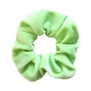 Kraagjeskopen.nl Scrunchie Velvet Neon Groen Haarelastiek Haaraccessoire - 1 Stuk
