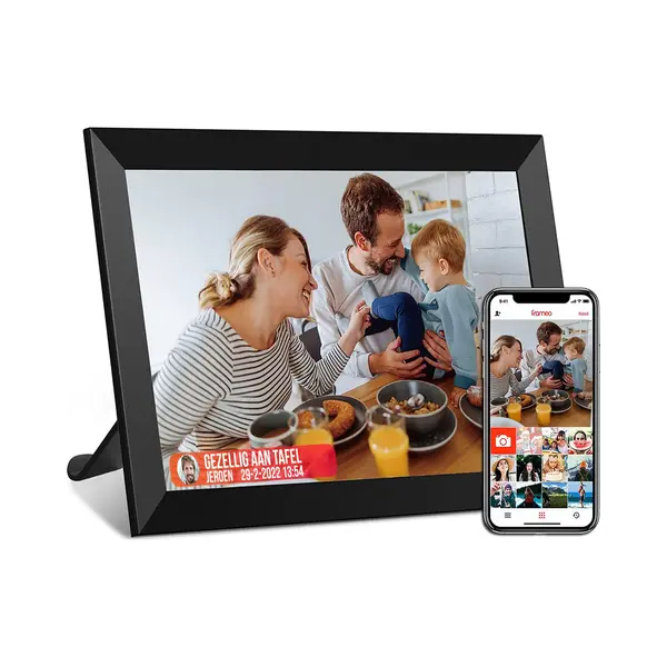 Strex Digitale Fotolijst Met WiFi - 10.1 Inch Touchscreen - Frameo Software Via App thumbnail