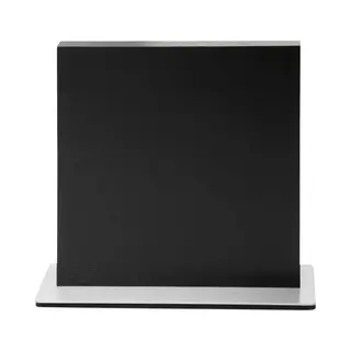 Eden Magnetic Knife Block EQB102 Magnetisch Messenblok, Zwart Essenhout, Stalen Basis, 23 X 25 Cm