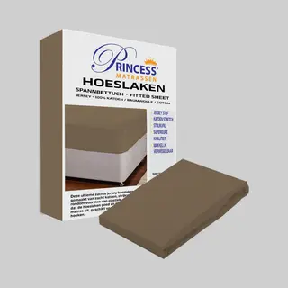 Princessmatrassen Het Ultieme Zachte Hoeslaken- Jersey -Stretch -100% Katoen -80x200x30cm-Beige