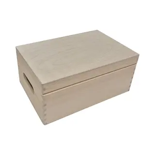 Slagerhout Houten Opbergkist Met Klepdeksel L 29, 5 Cm X B 19, 5 Cm X H 12, 9 Cm