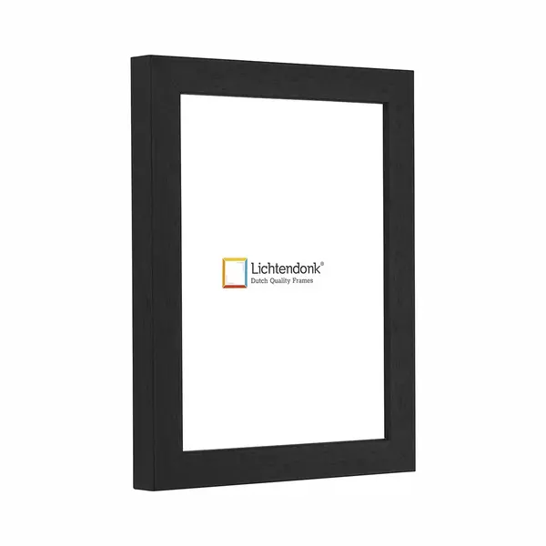 Lichtendonk Fotolijst - Zwart- Vierkant Profiel Met Zichtbare Houtnerf - Fotomaat 30x45 - Helder Glas - Art.nr. 1055001530452 thumbnail