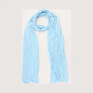 Accessories Junkie Amsterdam- Lang- Katoen- Effen- Dames- Sjaaltje-Smalle- Zomer- Gekreukeld- Shawl- Kado- Baby Blauw