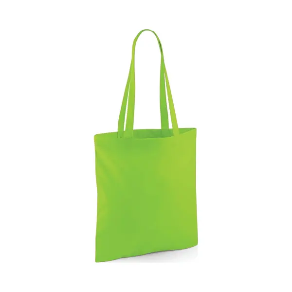 Draagtasje Met Hengsels - Lime Groen - 42 X 38 Cm - Katoen - 10 Liter - Boodschappen - Gymtas - Voor Kinderen En Volwassenen thumbnail