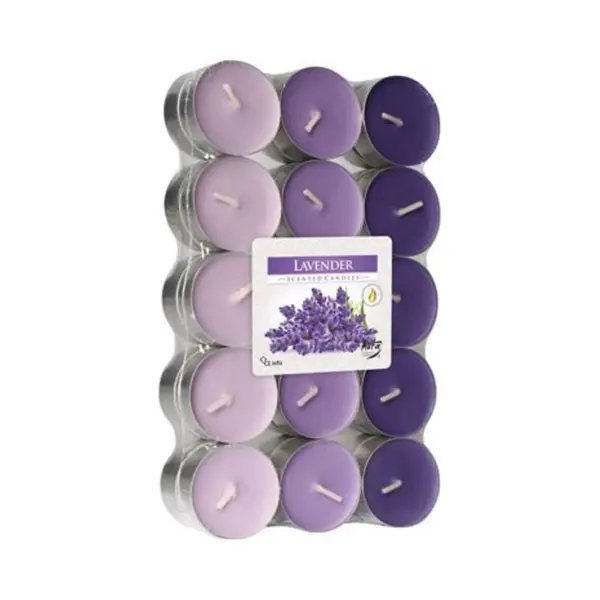 Lavendel Geurkaarsen - 30x Waxinelichtjes - Theelichten - D4 Cm - 4 Uur Brandtijd – Geparfumeerde Kaarsen thumbnail