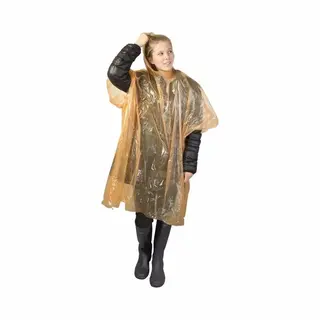 Wegwerp Regenponcho - Oranje - Voor Volwassenen - Met Capuchon - Budget Line - Noodponcho - Koningsdag / Nederland