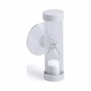 Zandloper - Badkamer/douche/poets Timer - Zuignap - 2 Minuten - Wit