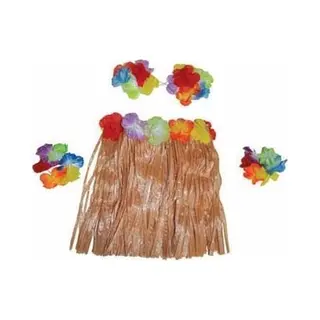Funny Fashion Hawaii Verkleedsetje - Rokje - 4-delig - Kinderen - Meisjes - Tropisch - Verkleedaccessoires