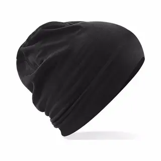 Beechfield Katoenen Sport Beanie Zwart Voor Volwassenen