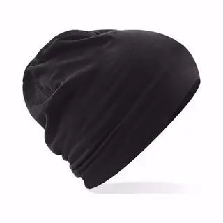 Beechfield Katoenen Sport Beanie Zwart Voor Volwassenen