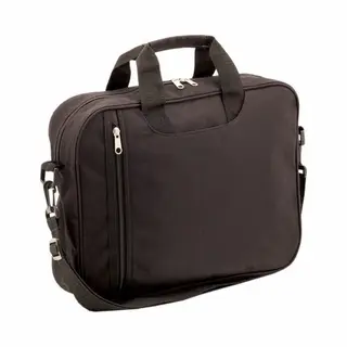 Aktetas Met Schouderband - Zwart - 2-vaks - 37 X 29 Cm - Laptoptas - Polyester