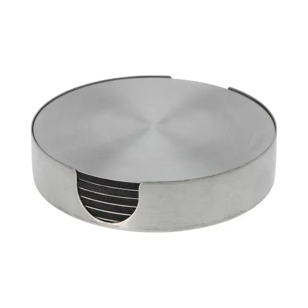 6x Ronde Rvs Onderzetters - 10 Cm thumbnail